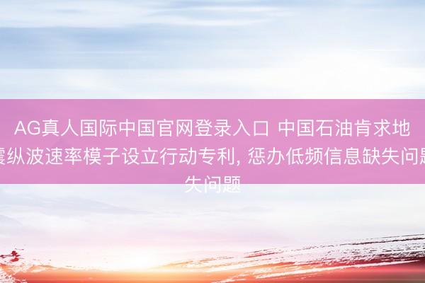 AG真人国际中国官网登录入口 中国石油肯求地震纵波速率模子设立行动专利， 惩办低频信息缺失问题