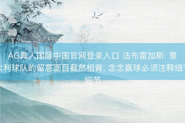 AG真人国际中国官网登录入口 法布雷加斯: 意大利球队的留意面目截然相背， 念念赢球必须注释细节