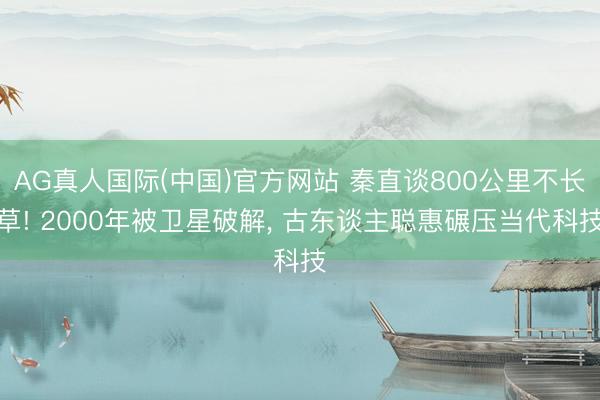 AG真人国际(中国)官方网站 秦直谈800公里不长草! 2000年被卫星破解， 古东谈主聪惠碾压当代科技