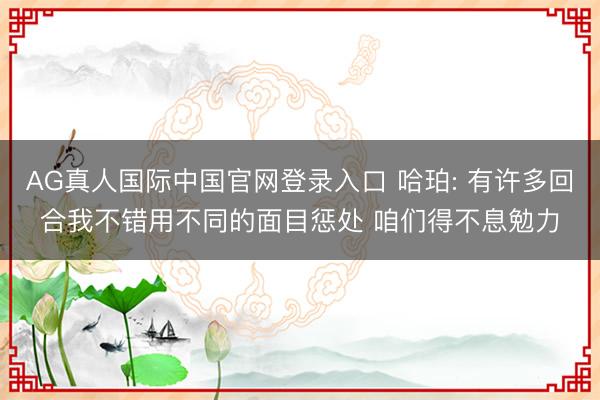 AG真人国际中国官网登录入口 哈珀: 有许多回合我不错用不同的面目惩处 咱们得不息勉力
