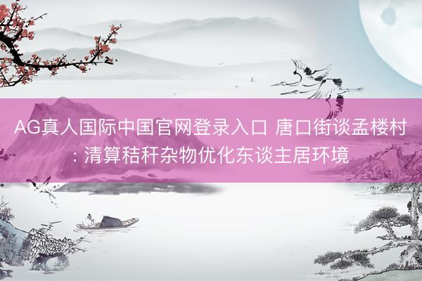 AG真人国际中国官网登录入口 唐口街谈孟楼村: 清算秸秆杂物优化东谈主居环境