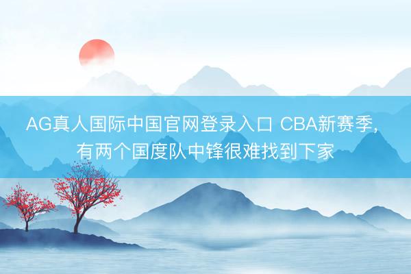 AG真人国际中国官网登录入口 CBA新赛季， 有两个国度队中锋很难找到下家